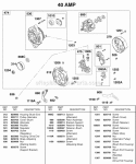 Alternator 40 Amp Diagram and Parts List for 581447-0375-E2  Briggs and Stratton Engine